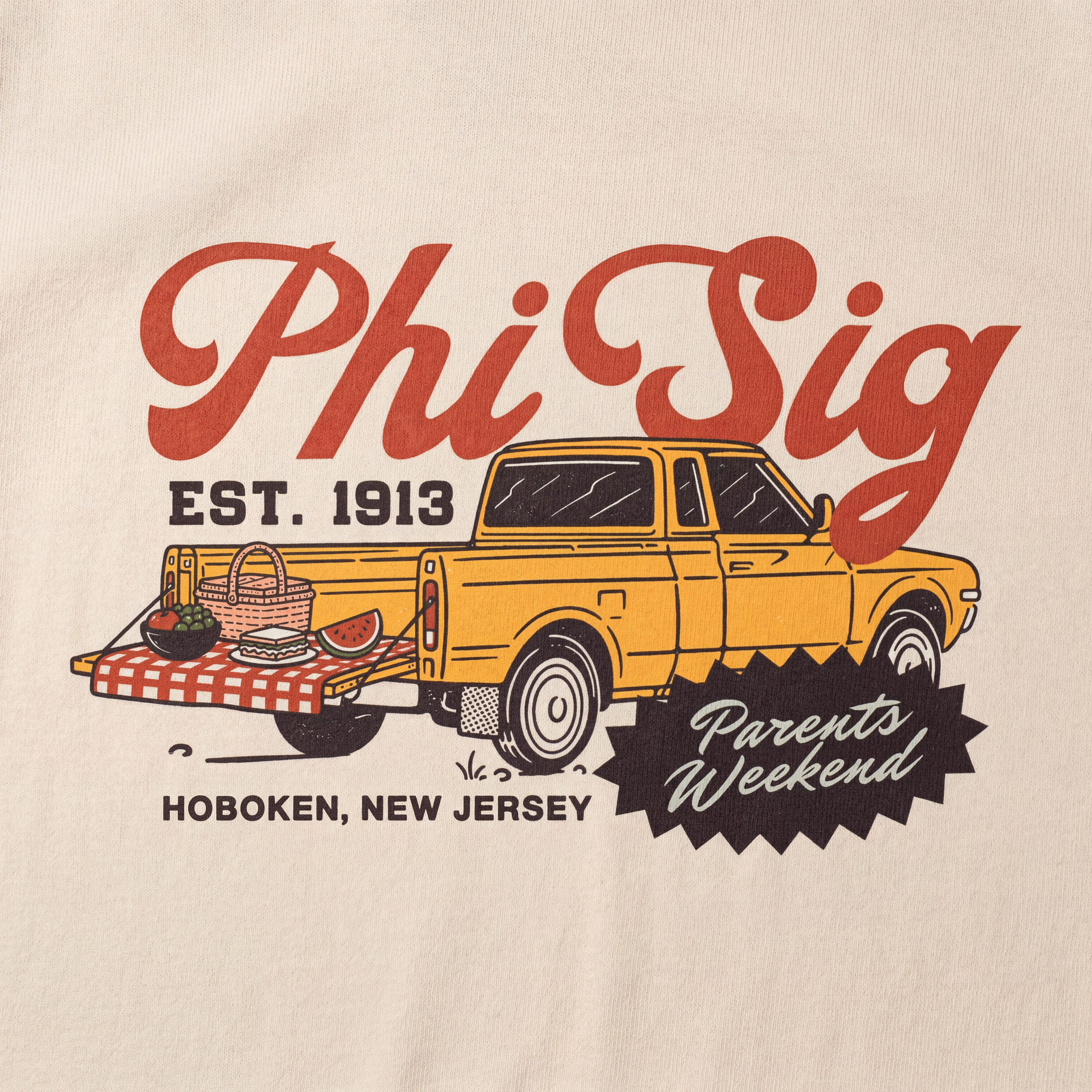 Phi Sigma Sigma Vintage Pickup Parents Weekend Sweater | Fresh Prints