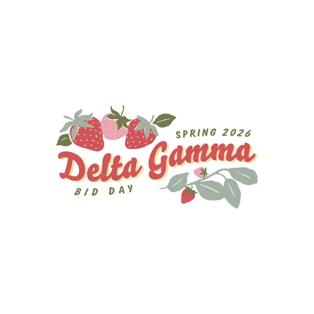 Delta Gamma Strawberry Illustration Spring Bid Day Tank