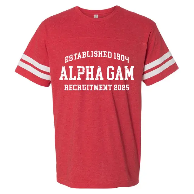 Alpha Gamma Delta Distressed Block Text Rush & Bid Shirt 2