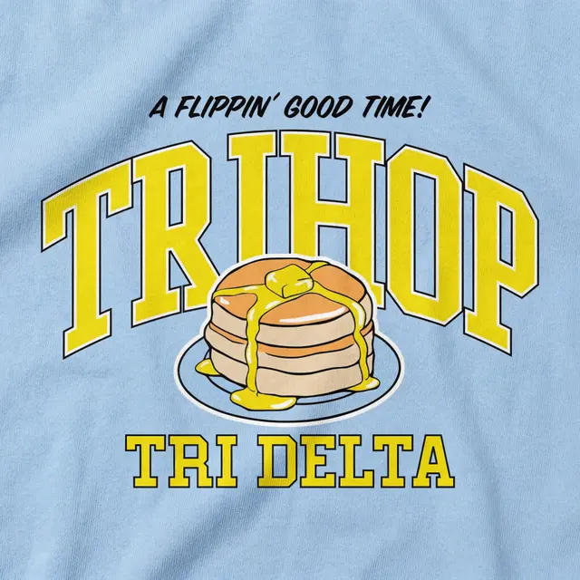 Delta Delta Delta Stack Serif Text Philanthropy Hoodie