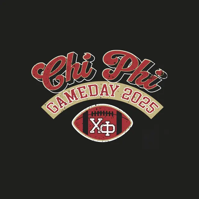 Chi Phi Bold Script with Football Game Day Shirt