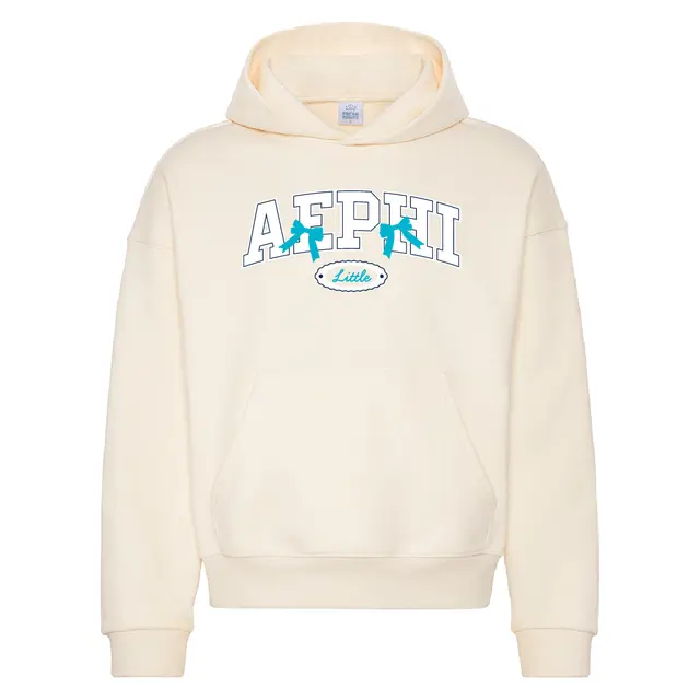 Alpha Epsilon Phi Bow and Oval Text Big Little Reveal Hoodie 2