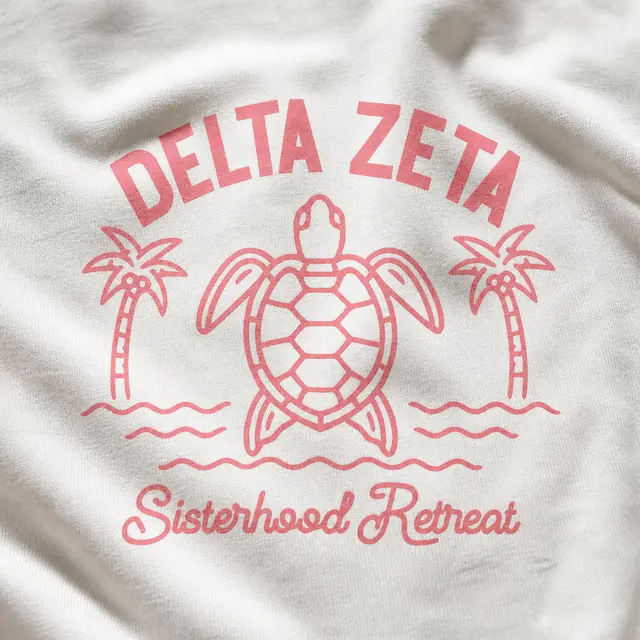 Delta Zeta Turtle Illustration Retreat Shirt