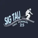Sig Tau Skier Illustration Fall Formal Hoodie