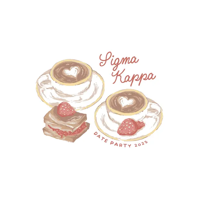Sigma Kappa Coffee and Pastries Date Party Shirt