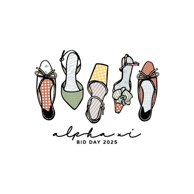 Alpha Xi Delta Patterned Stilleto Shoes Bid Day Shirt