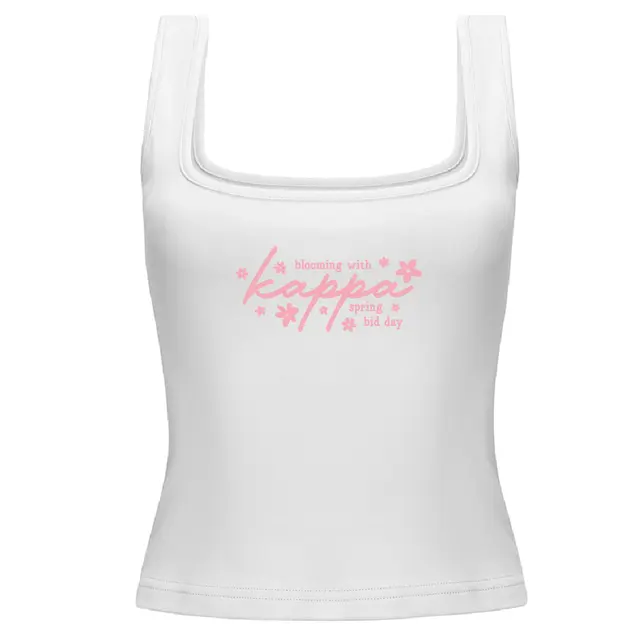 Kappa Kappa Gamma Floral Text Spring Bid Day Tank 2