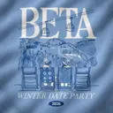 Beta Oversized Block Lettering Winter Date Party Sweater
