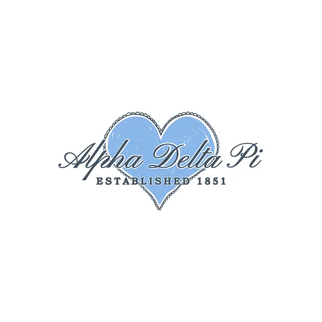 Alpha Delta Pi Blue Heart and Script PR Shirt
