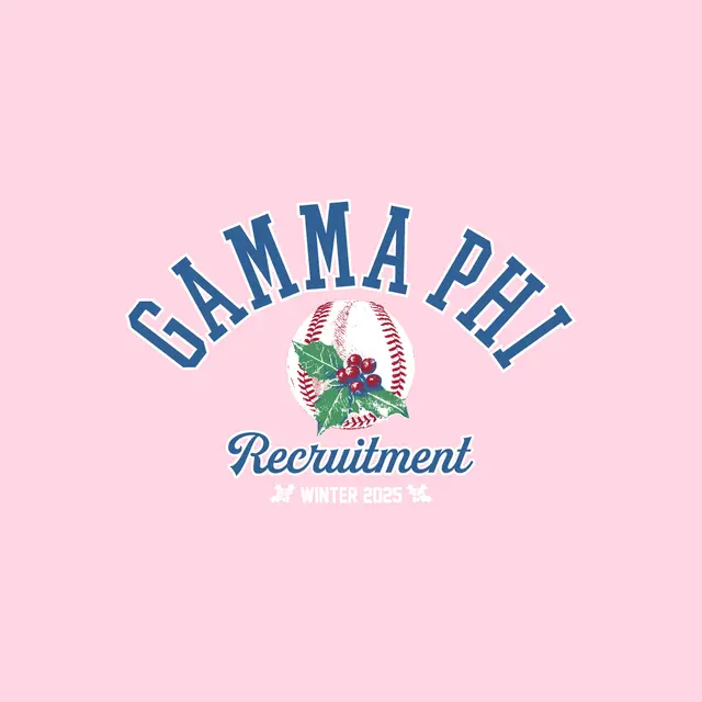Gamma Phi Beta Bold Baseball Graphic Winter Recruitment Hoodie