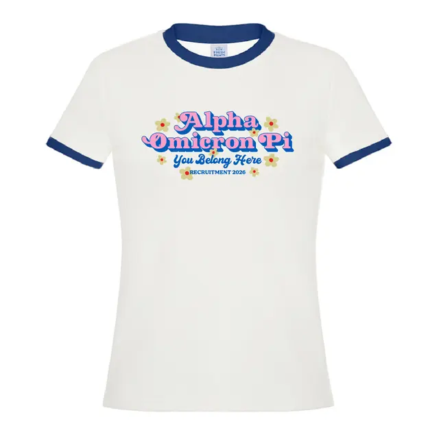 Alpha Omicron Pi Floral Illustration Rush Shirt 2