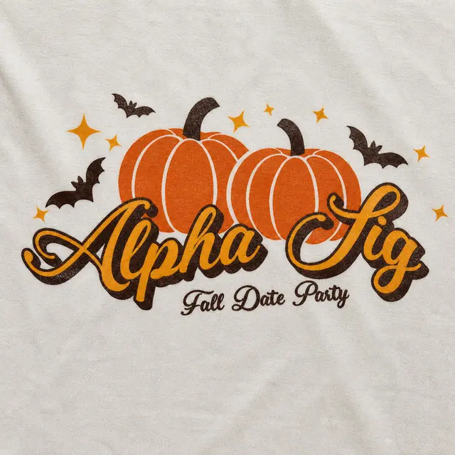 Alpha Sigma Alpha Pumpkin Illustration Date Party Shirt