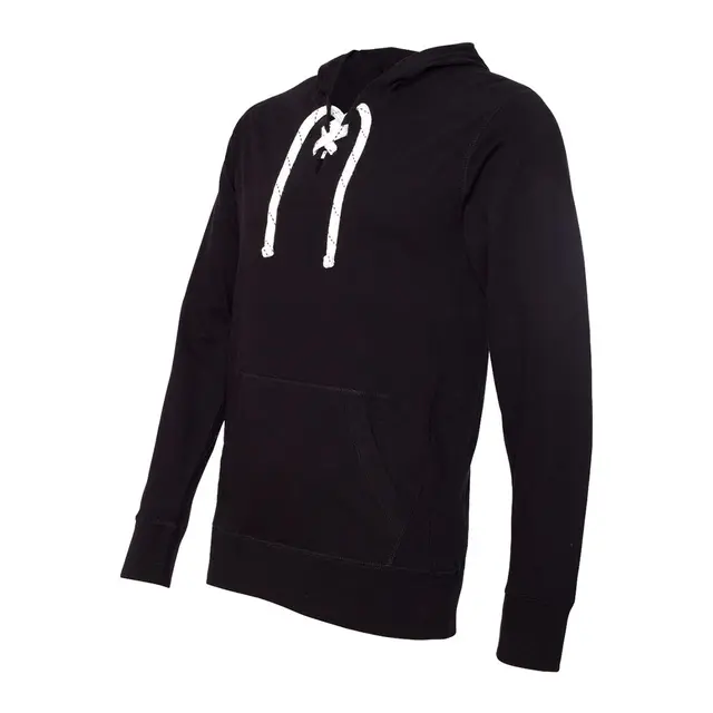 J America Adult Sport Lace Jersey Hood ja8231 Black Left