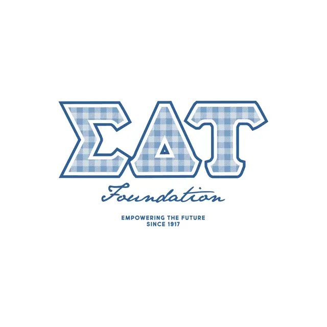 Sigma Delta Tau Gingham Letters Philanthropy Crewneck