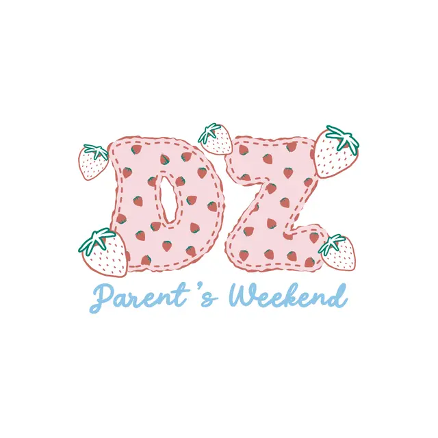 Delta Zeta Strawberry Lettering Parent's Weekend Hoodie