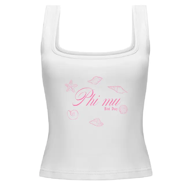 Phi Mu Hand Drawn Shells Bid Day Tank 2