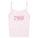 Gamma Phi Beta Pink Striped Lettering Rush & Bid Tank-2