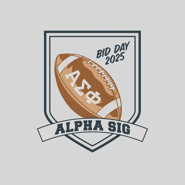 Alpha Sigma Phi Football Graphic Rush Bid Crewneck