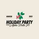 Alpha Delta Pi Holly and Ribbon Holiday Party Crewneck