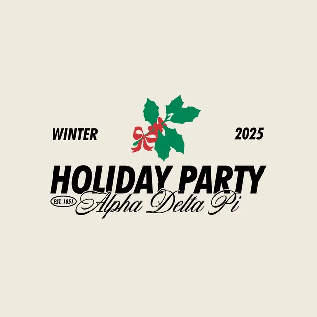 Alpha Delta Pi Holly and Ribbon Holiday Party Crewneck