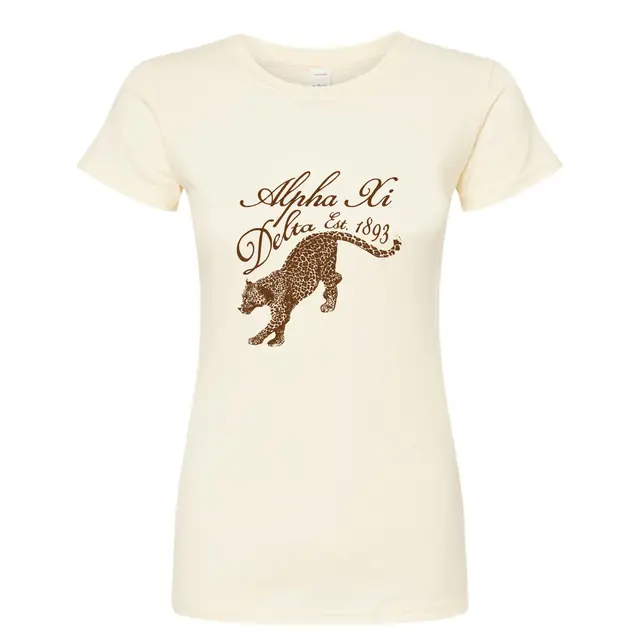Alpha Xi Delta Leopard Illustration PR Shirt 2