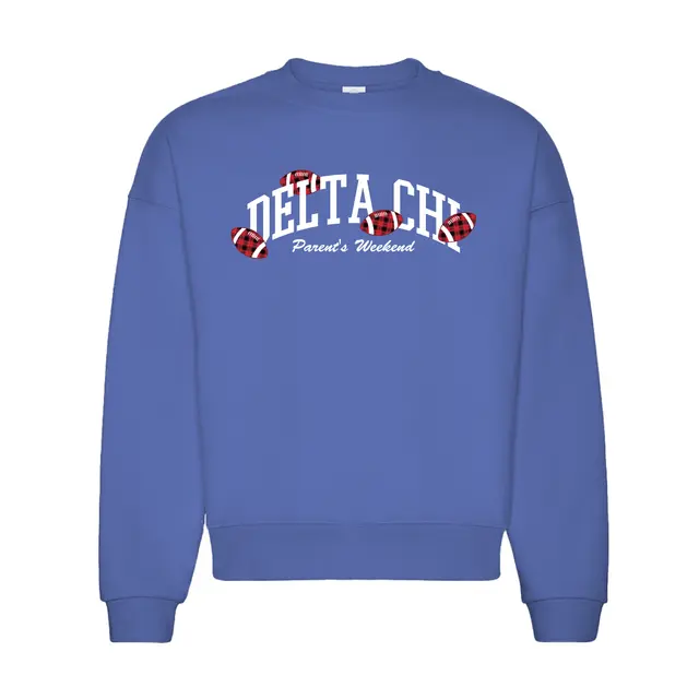 Delta Chi Plaid Football Parent's Weekend Crewneck 2