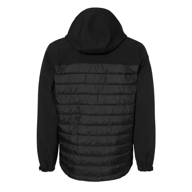 Men's Pinnacle Puffer Body Softshell Hooded Jacket Black Back