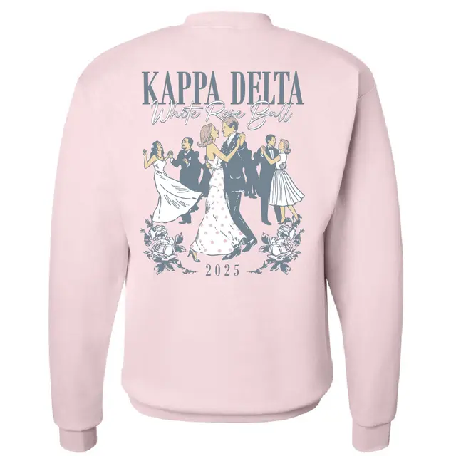 Kappa Delta Dancing Couples White Rose Ball Crewneck 2
