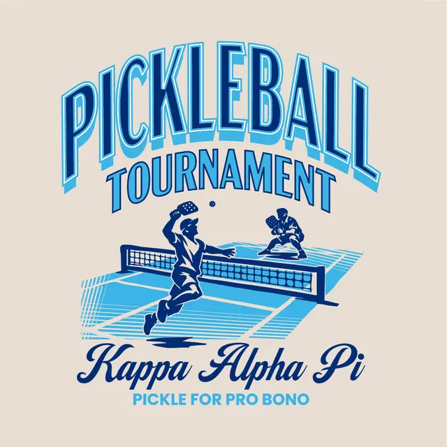 Pickleball Players in Blue Philanthropy Shirt