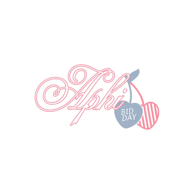 Alpha Phi Script Text with Cherries Bid Day Shirt