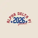 Alpha Delta Pi Bold Year Star Accent Formal Crewneck