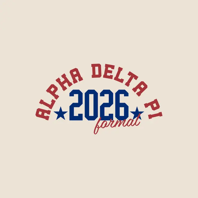 Alpha Delta Pi Bold Year Star Accent Formal Crewneck