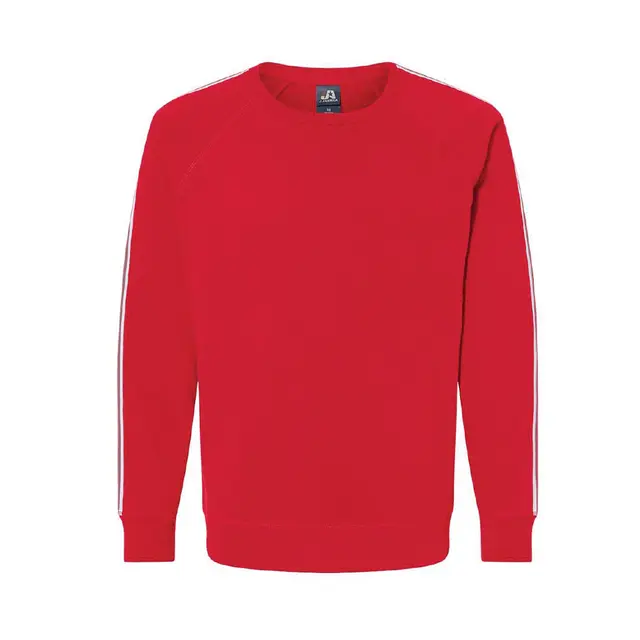 Customizable J America Rival Fleece Crewneck Sweatshirt 8641 Red Front