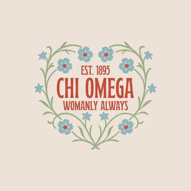 Chi Omega Floral Heart Design PR Sweater