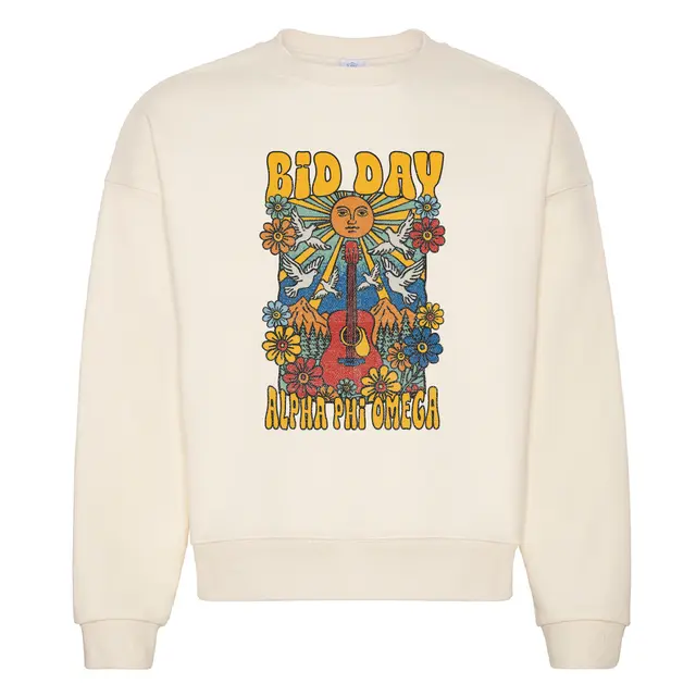 Alpha Phi Omega Sun and Guitar Bid Day Crewneck 2