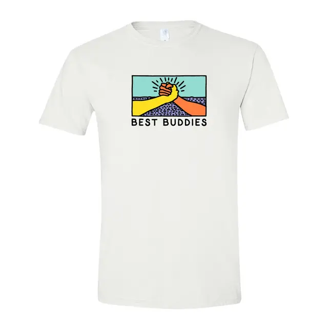 Best Buddies Colorful Handshake Illustration PR Shirt 2