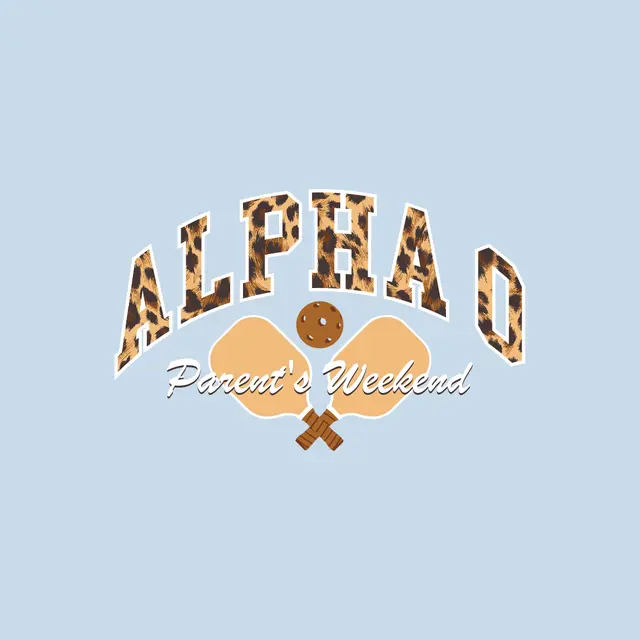 Alpha Omicron Pi Leopard Print and Pickleball Paddles Parent's Weekend Shirt