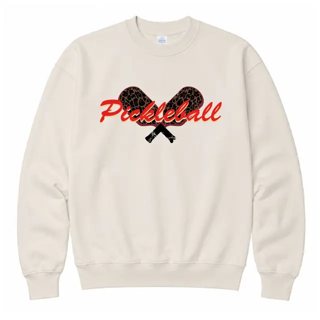 Pickleball Club Leopard Paddles Graphic PR Crewneck 2