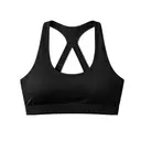 Ladies' Medium Impact Sports Bra Black Front