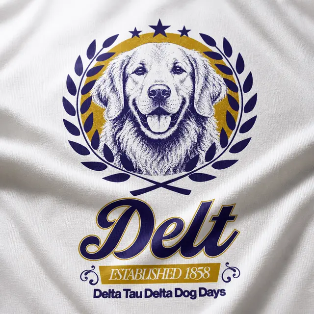 Delta Tau Delta Golden Retriever Illustration PR Sweater