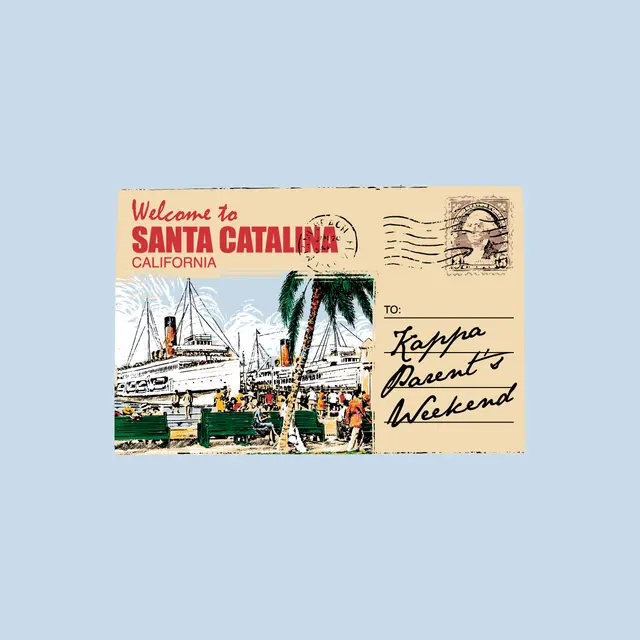 Kappa Kappa Gamma Santa Catalina Postcard Parent's Weekend Shirt