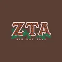 Zeta Tau Alpha Leopard Print Text with Leaves Bid Day Shirt