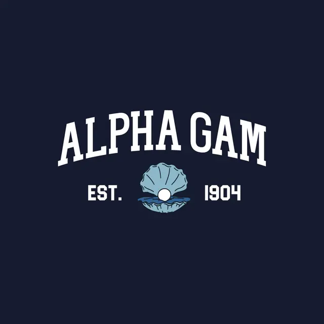 Alpha Gamma Delta Clam with Pearl Collegiate Graphic PR Shirt