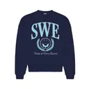 Society of Women Engineers Distressed Lettering Crest Crewneck 2
