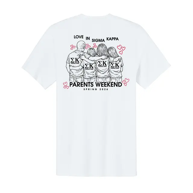 Sigma Kappa Family Hug Illustration Parents Weekend Shirt 2