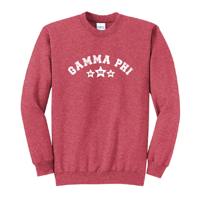 Gamma Phi Beta Bold Star Text Big Little Reveal Crewneck 2