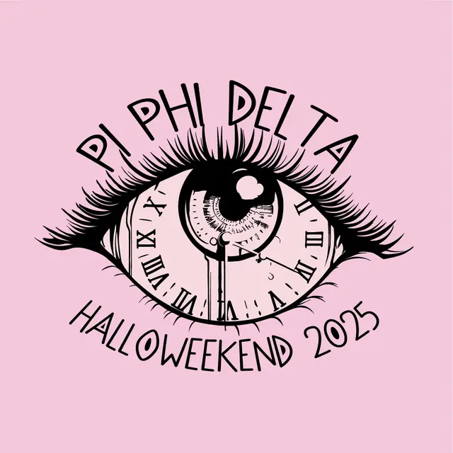 Pi Phi Delta Eye Clock Design Halloweekend Crewneck