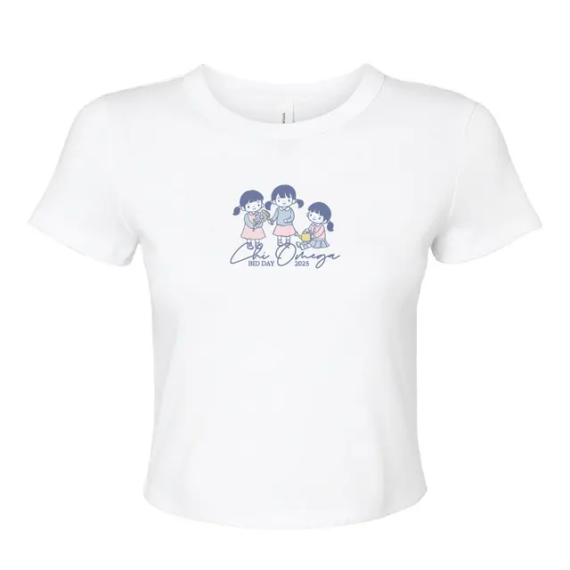 Chi Omega Cute Trio Illustration Bid Day Shirt 2
