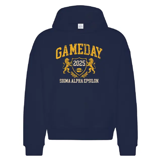 Sigma Alpha Epsilon Crest and Lion Game Day Hoodie 2