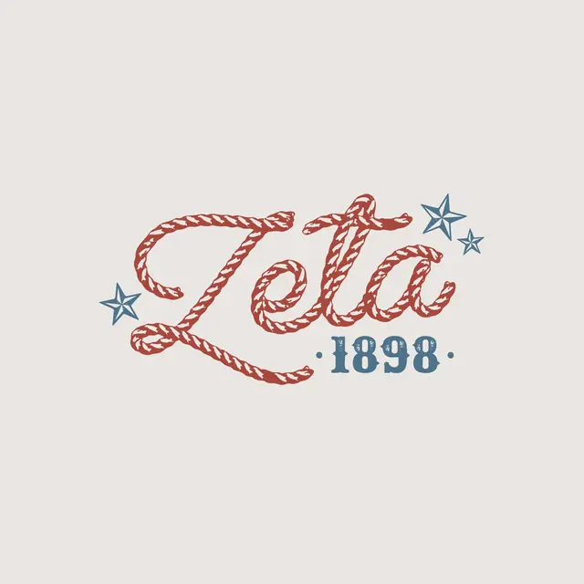 Zeta Tau Alpha Rope Text and Stars PR Tank